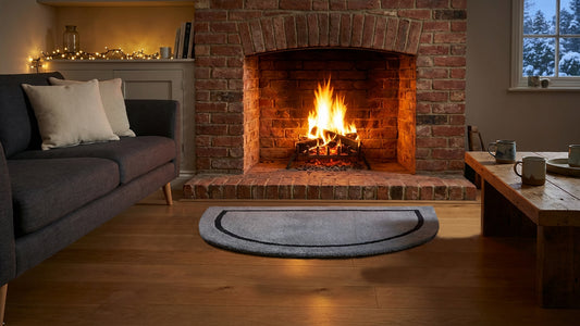 Modern Crescent-Shaped Wool Texture Area Rug – Accent for Indoor Entryway or Living Space -22” x 44”