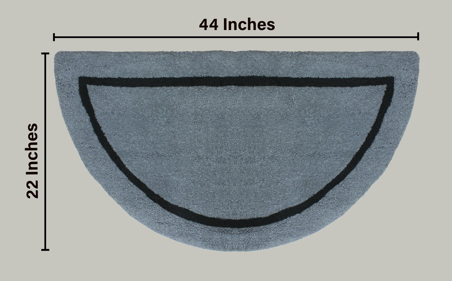 Modern Crescent-Shaped Wool Texture Area Rug – Accent for Indoor Entryway or Living Space -22” x 44”