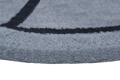 Modern Crescent-Shaped Wool Texture Area Rug – Accent for Indoor Entryway or Living Space -22” x 44”