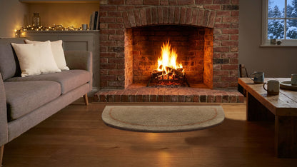 Modern Crescent-Shaped Wool Texture Area Rug – Accent for Indoor Entryway or Living Space -22” x 44”