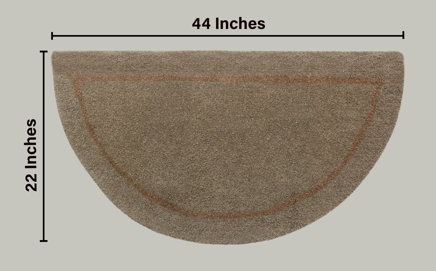 Modern Crescent-Shaped Wool Texture Area Rug – Accent for Indoor Entryway or Living Space -22” x 44”