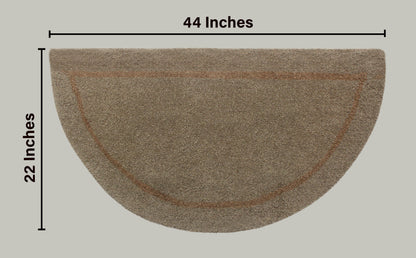 Modern Crescent-Shaped Wool Texture Area Rug – Accent for Indoor Entryway or Living Space -22” x 44”