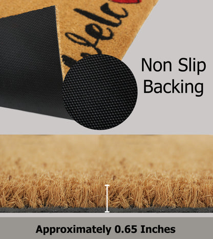 Natural Coir Doormat – Non-Slip, Low-Profile, Durable for Patio, Entryway, 17" x 30"