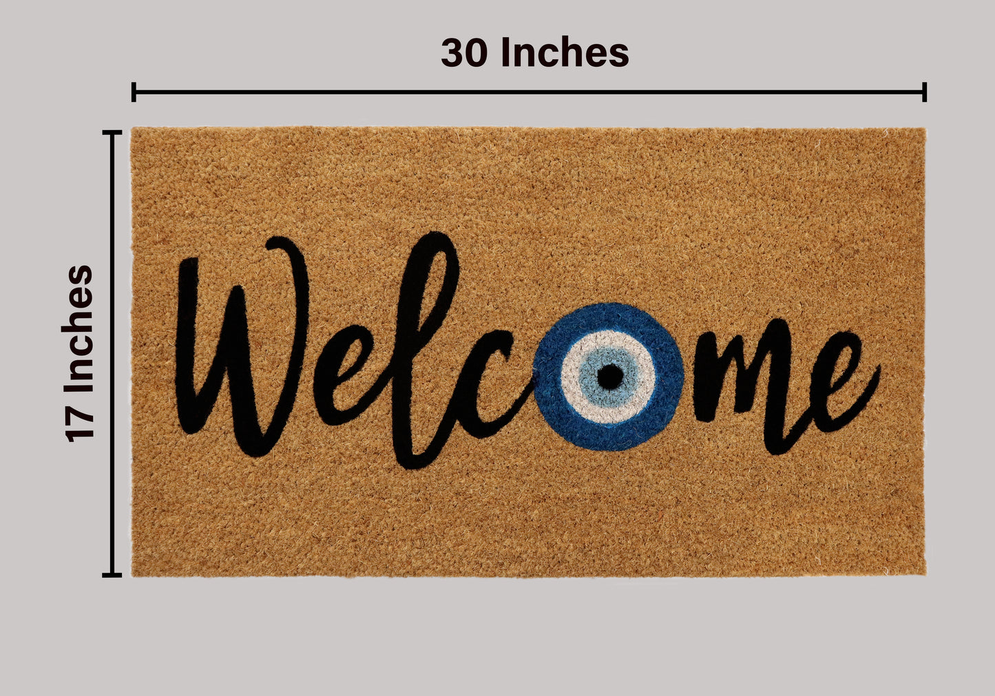 Natural Coir Doormat – Non-Slip, Low-Profile, Durable for Patio, Entryway, 17" x 30"