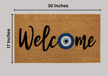 Natural Coir Doormat – Non-Slip, Low-Profile, Durable for Patio, Entryway, 17" x 30"