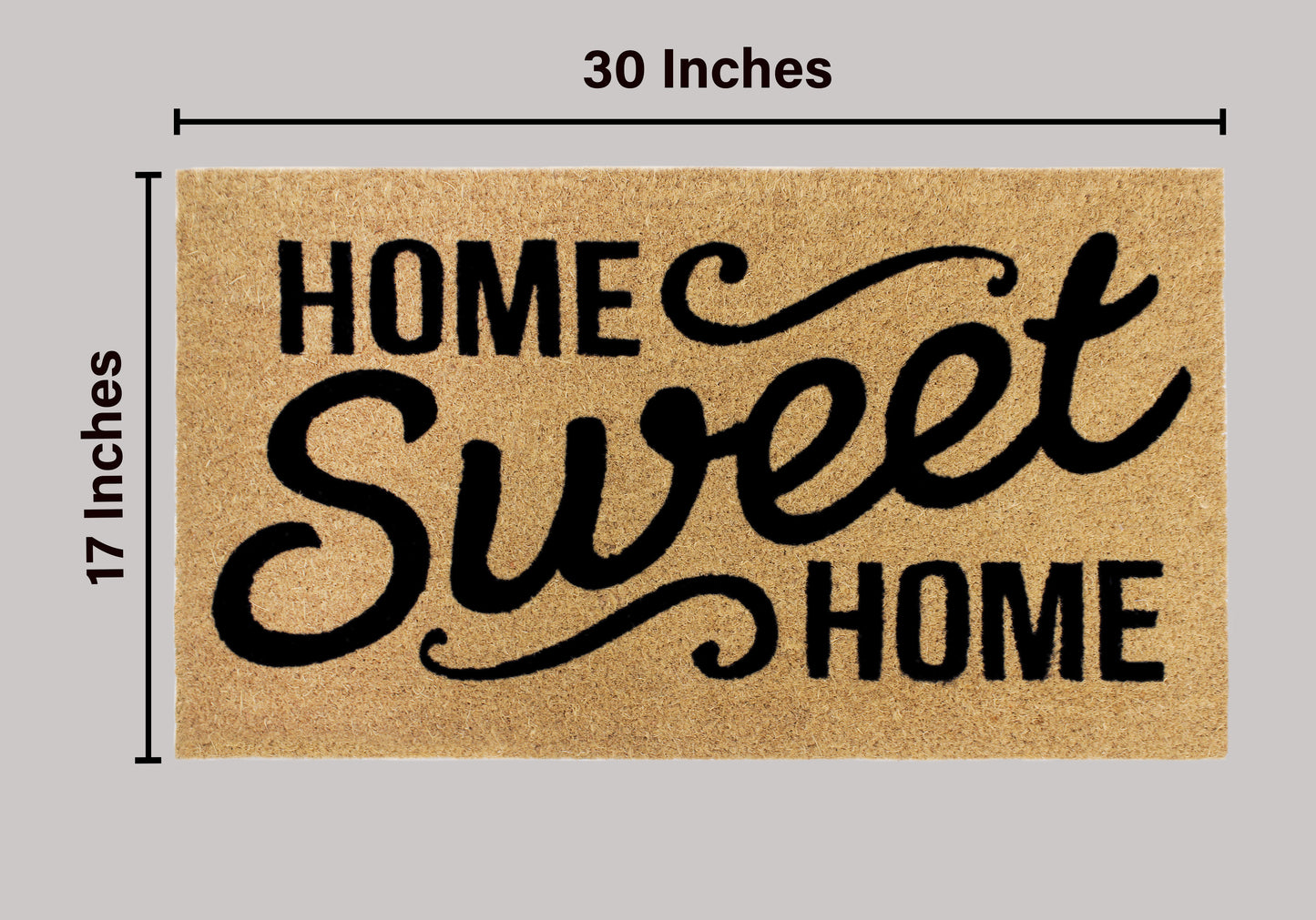 Natural Coir Doormat – Non-Slip, Low-Profile, Durable for Patio, Entryway, 17" x 30"