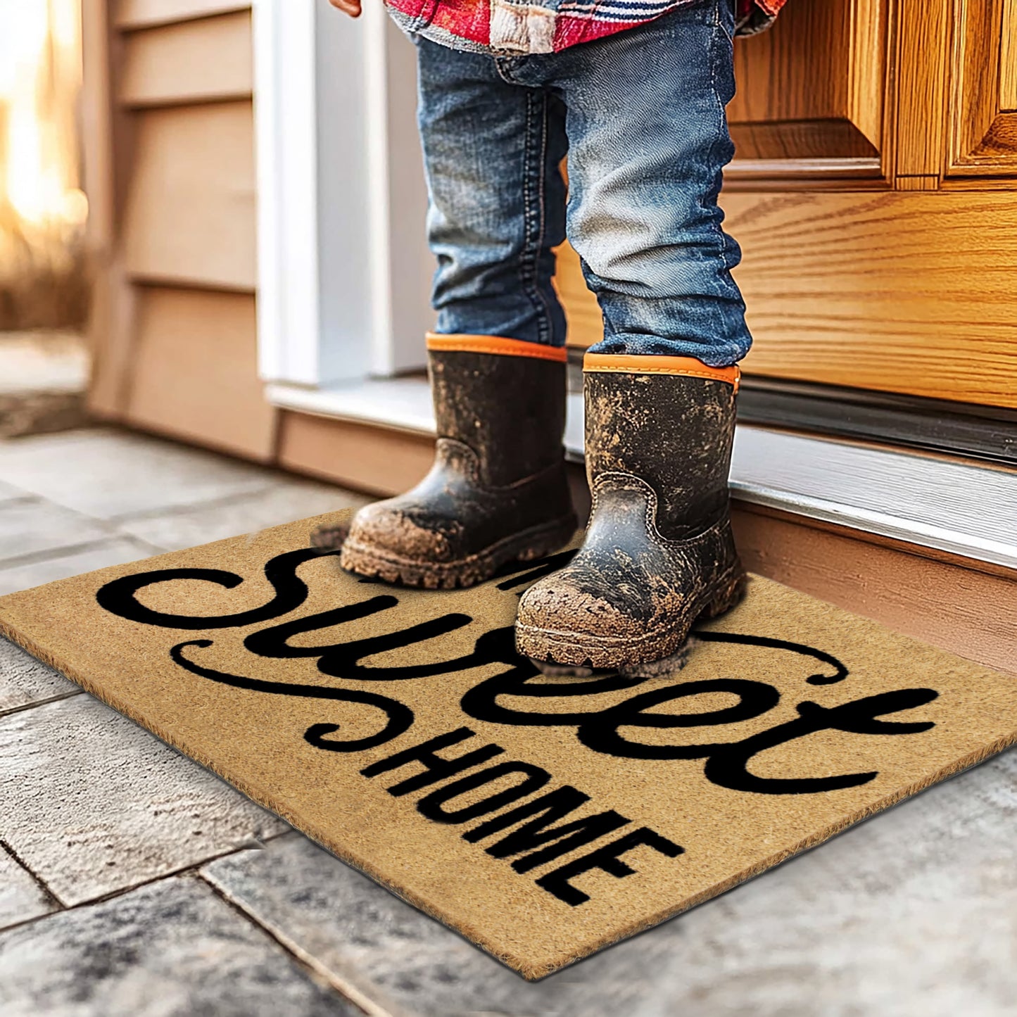 Natural Coir Doormat – Non-Slip, Low-Profile, Durable for Patio, Entryway, 17" x 30"