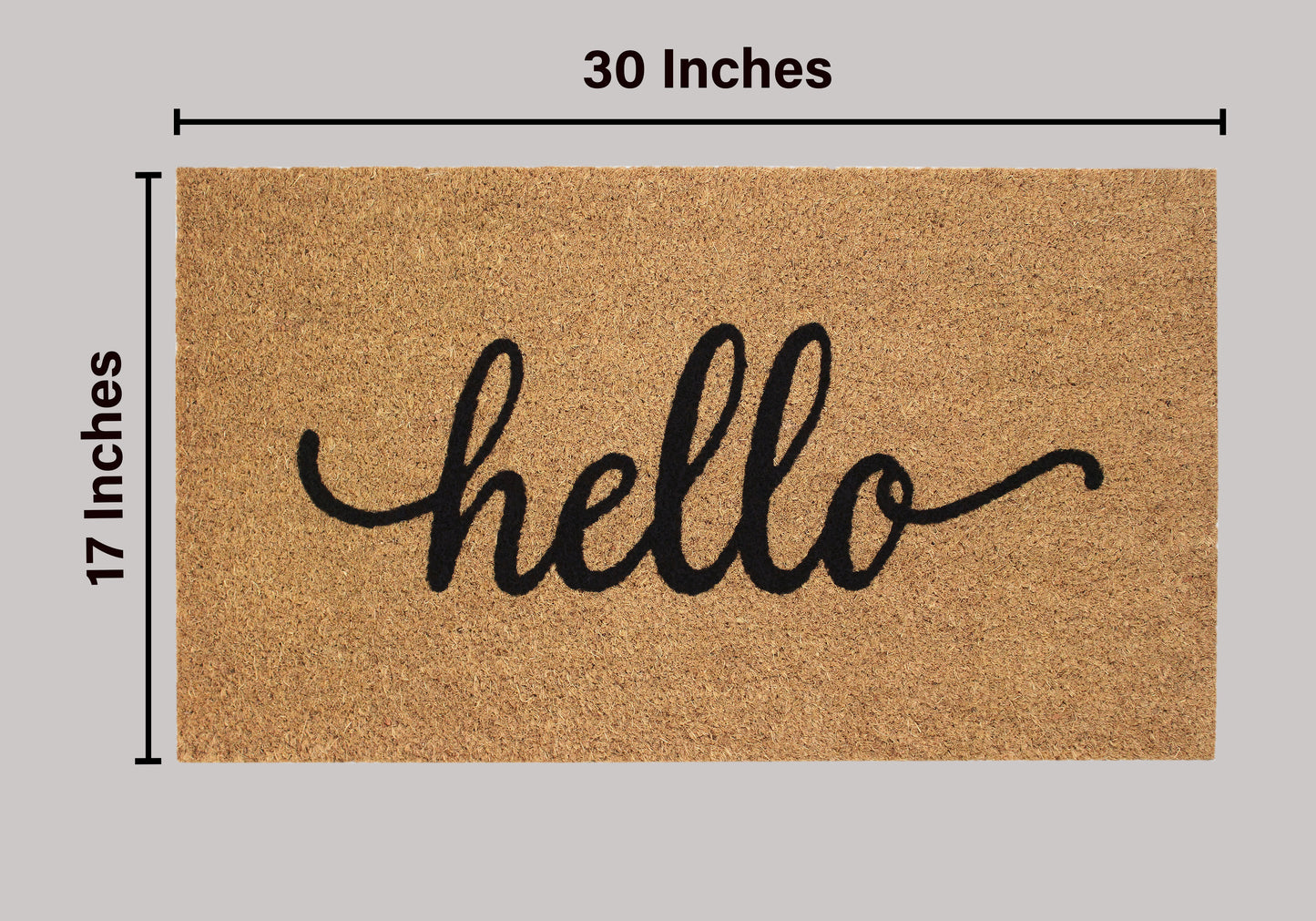 Natural Coir Doormat – Non-Slip, Low-Profile, Durable for Patio, Entryway, 17" x 30"