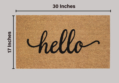 Natural Coir Doormat – Non-Slip, Low-Profile, Durable for Patio, Entryway, 17" x 30"