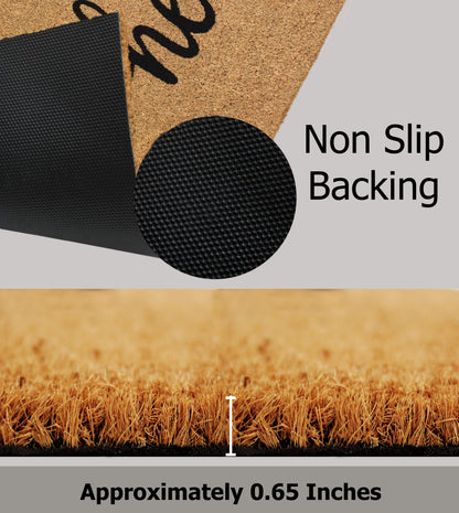 Natural Coir Doormat – Non-Slip, Low-Profile, Durable for Patio, Entryway, 17" x 30"