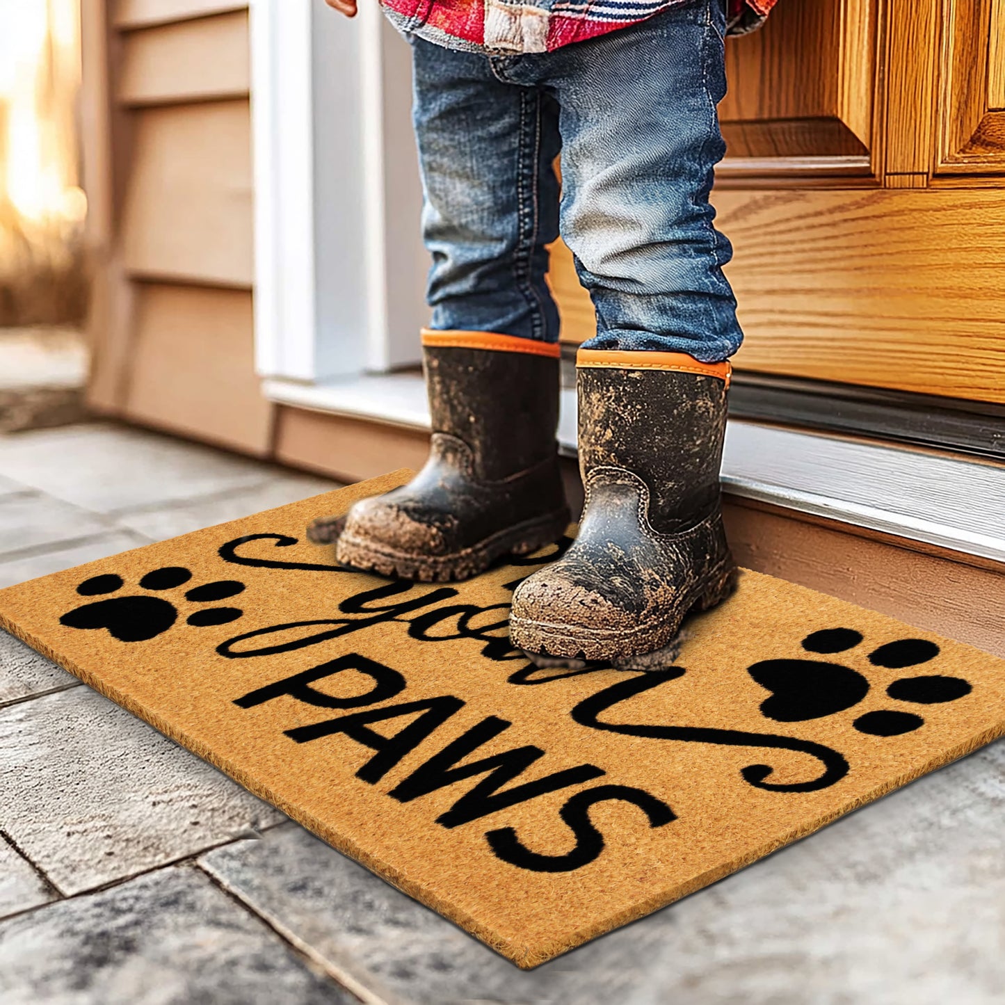 Natural Coir Doormat – Non-Slip, Low-Profile, Durable for Patio, Entryway, 17" x 30"