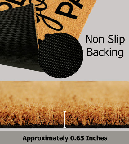 Natural Coir Doormat – Non-Slip, Low-Profile, Durable for Patio, Entryway, 17" x 30"