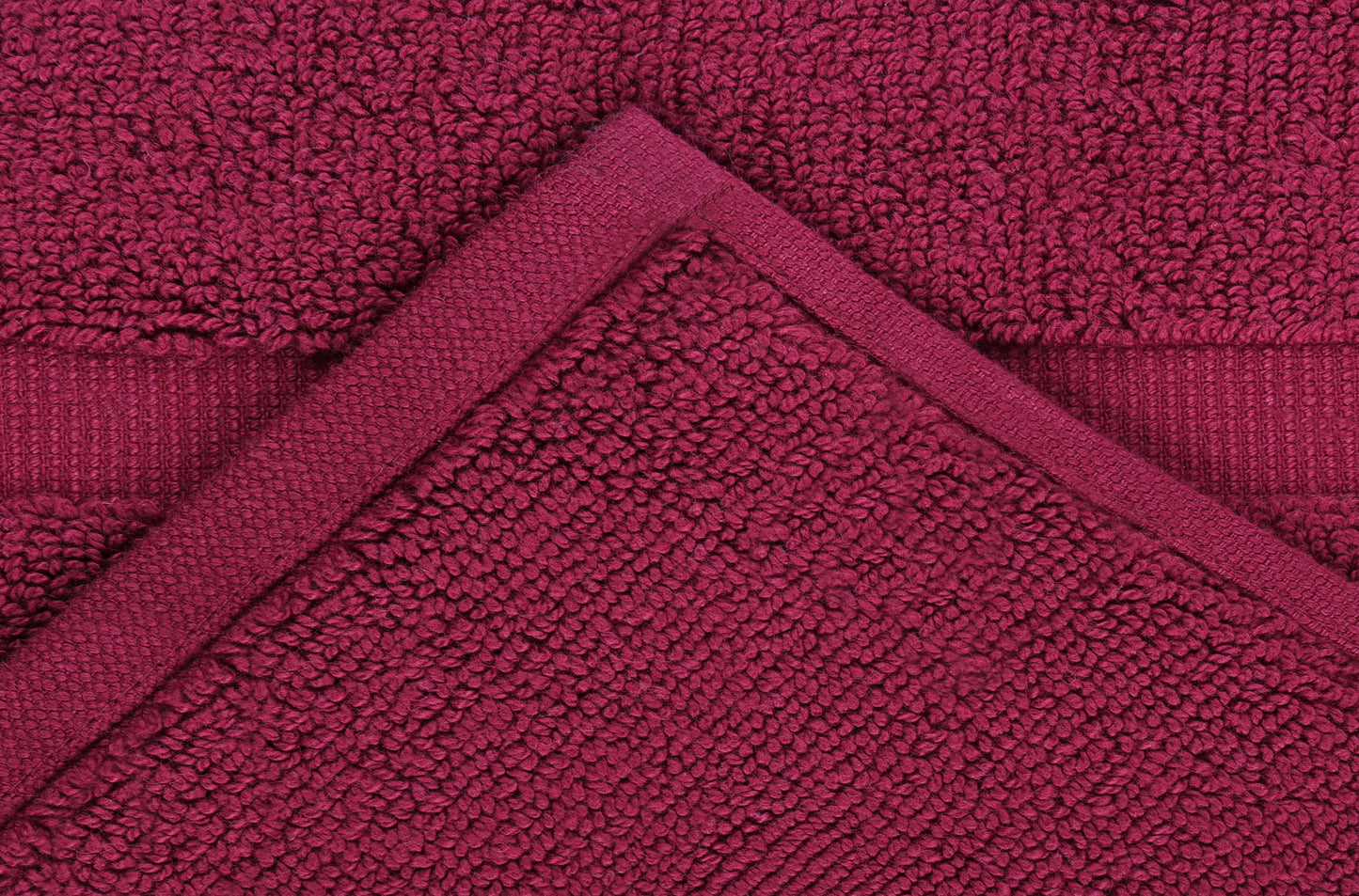 Cotton Bath Mat Set – 2-Piece Soft and Absorbent Floor Mats for Shower or Tub, 21” x 34”, Burgundy