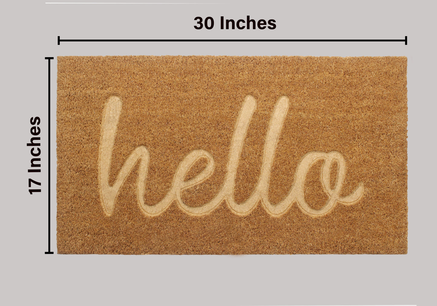 Natural Coir Doormat – Non-Slip, Low-Profile, Durable for Patio, Entryway, 17" x 30"