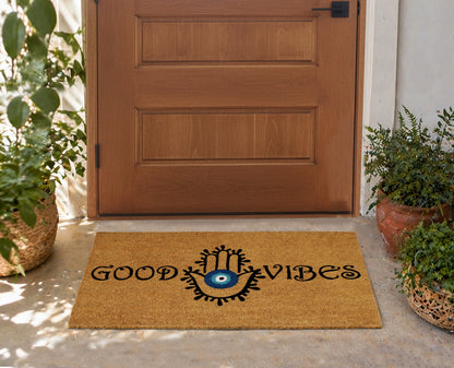 Natural Coir Doormat – Non-Slip, Low-Profile, Durable for Patio, Entryway, 17" x 30"