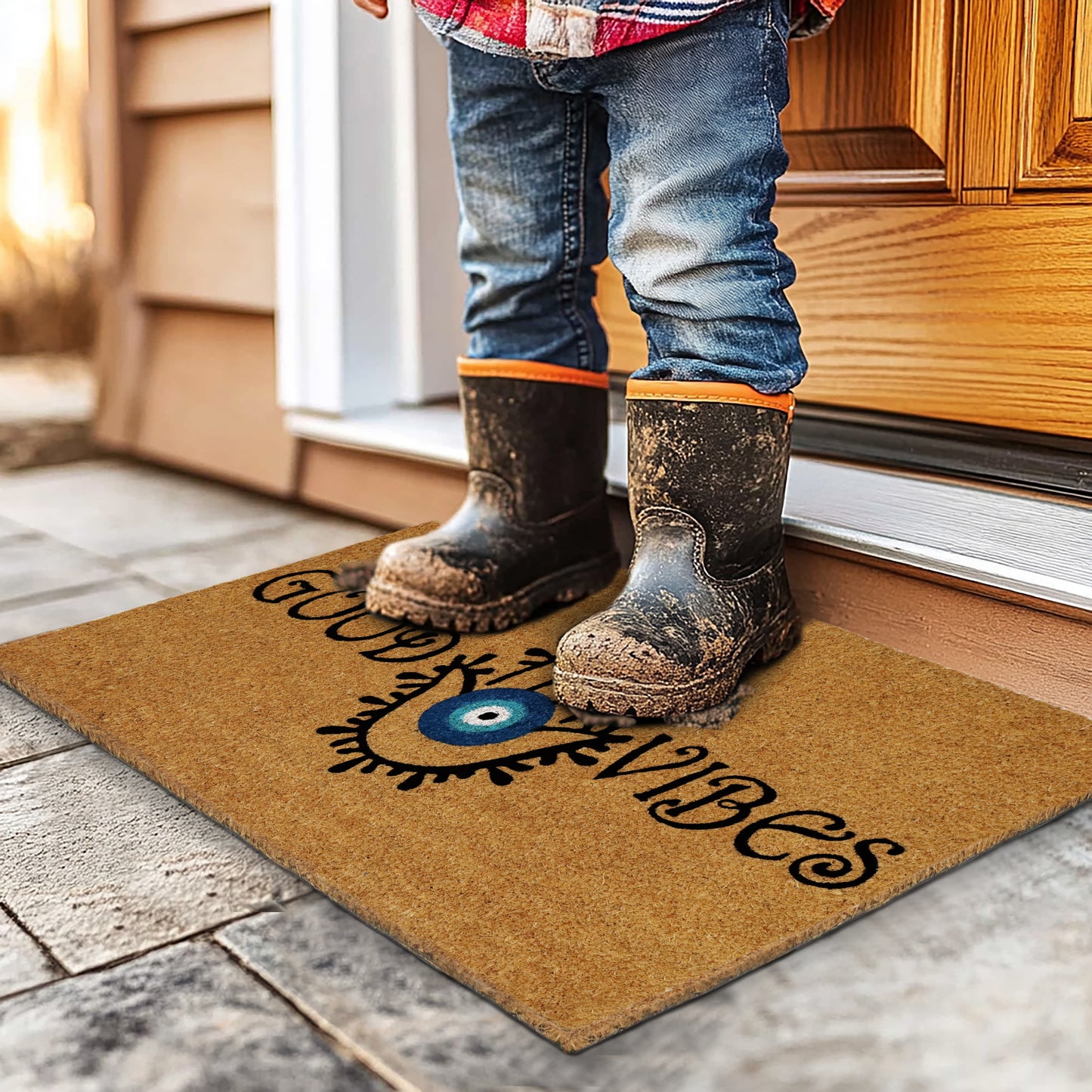 Natural Coir Doormat – Non-Slip, Low-Profile, Durable for Patio, Entryway, 17" x 30"