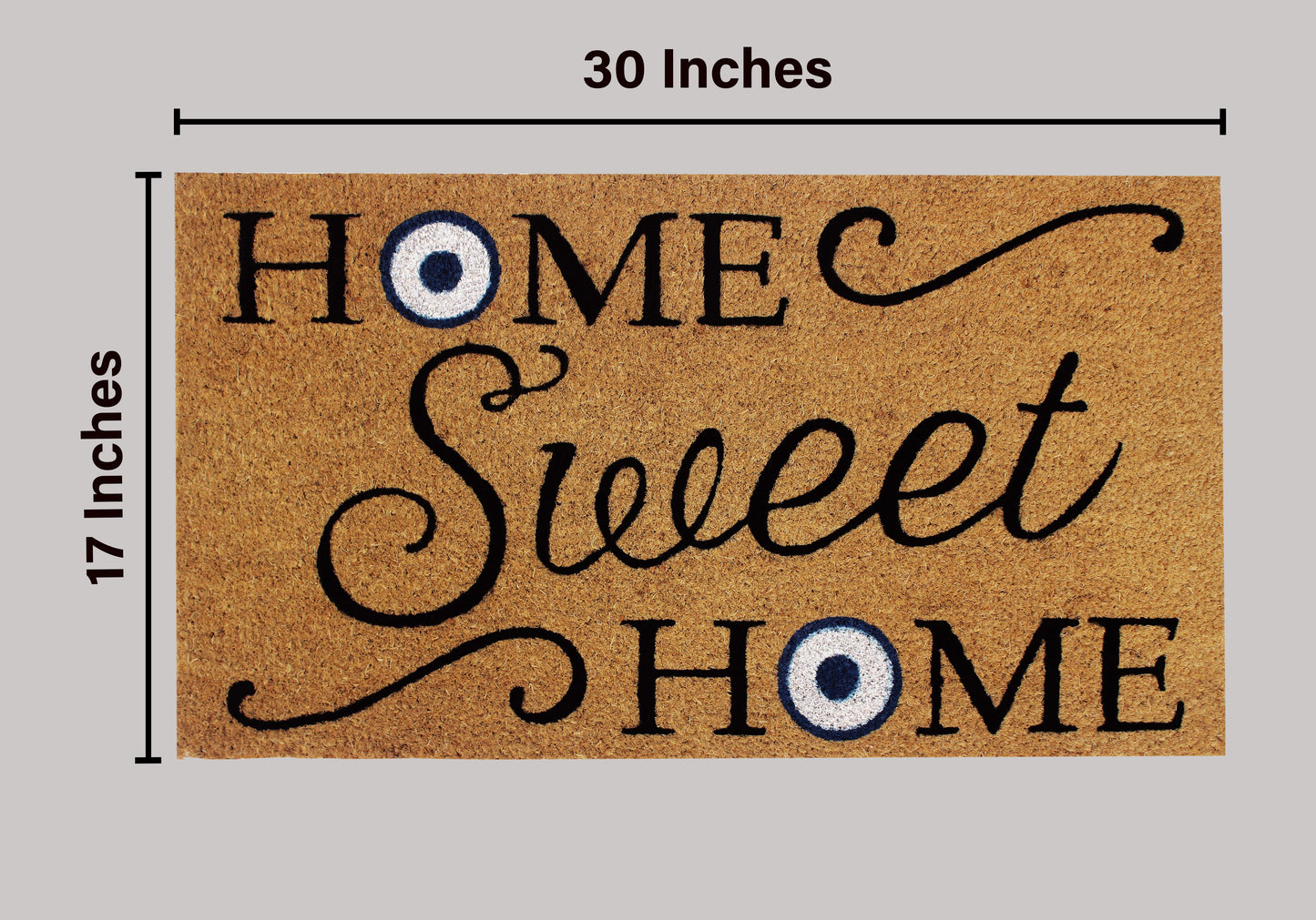 Natural Coir Doormat – Non-Slip, Low-Profile, Durable for Patio, Entryway, 17" x 30"