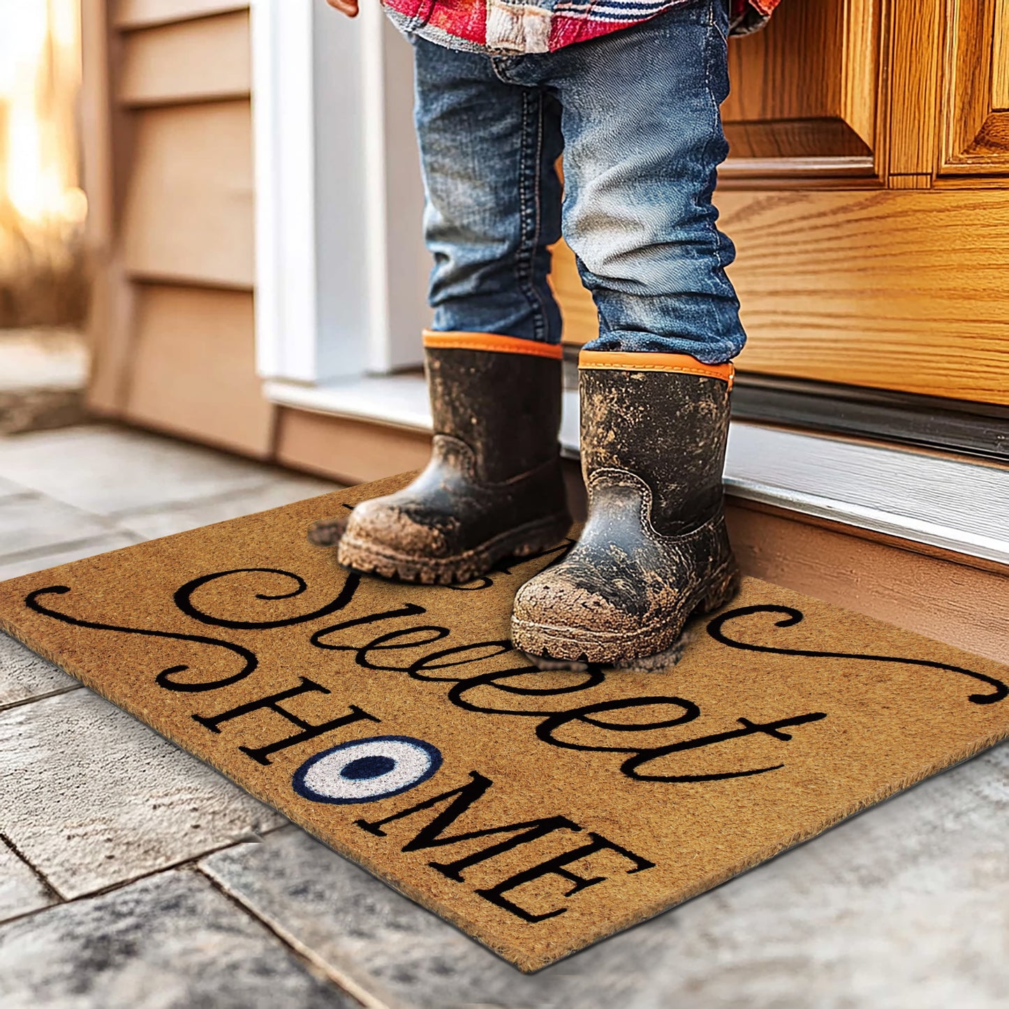 Natural Coir Doormat – Non-Slip, Low-Profile, Durable for Patio, Entryway, 17" x 30"