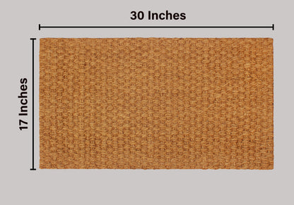 Natural Coir Heavy-Duty Woven Doormat, Non-Slip and Low-Profile Welcome Mat, Durable for Front Door or Entryway, 17" x 30"