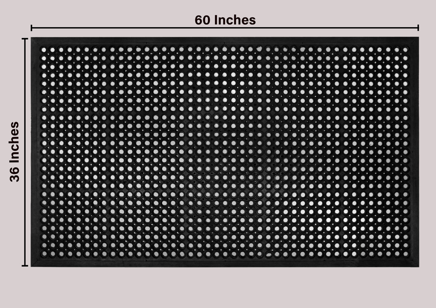 Heavy-Duty Perforated Rubber Mat – Non-Slip Circular Hole Ventilation & Drainage Pad for Industrial, Commercial, Bar, Garage, and Indoor/Outdoor Use