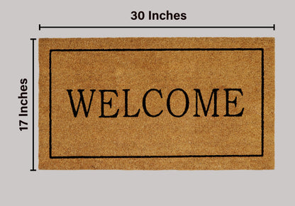 Natural Coir Doormat – Non-Slip, Low-Profile, Durable for Patio, Entryway, 17" x 30"