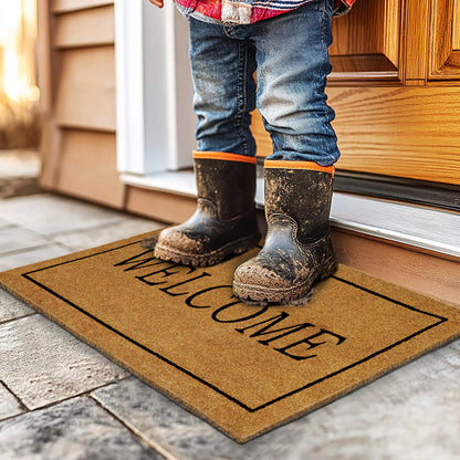 Natural Coir Doormat – Non-Slip, Low-Profile, Durable for Patio, Entryway, 17" x 30"