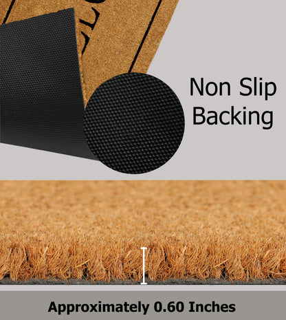 Natural Coir Doormat – Non-Slip, Low-Profile, Durable for Patio, Entryway, 17" x 30"
