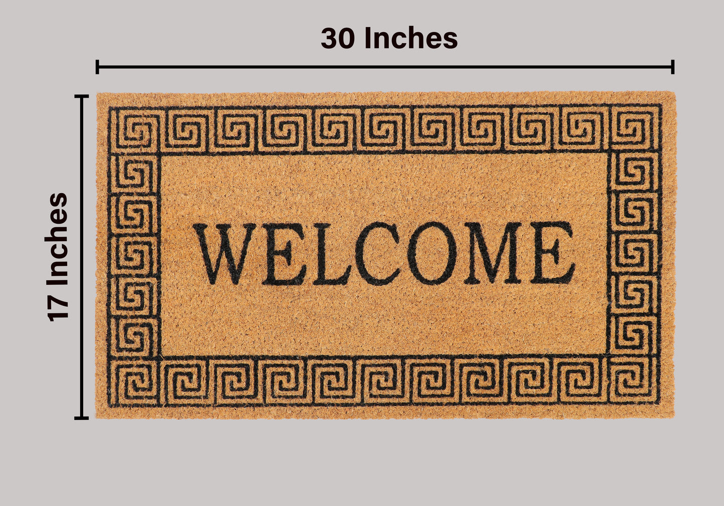 Natural Coir Doormat – Non-Slip, Low-Profile, Durable for Patio, Entryway, 17" x 30"