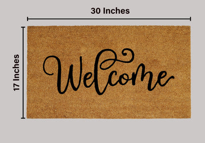 Natural Coir Doormat – Non-Slip, Low-Profile, Durable for Patio, Entryway, 17" x 30"