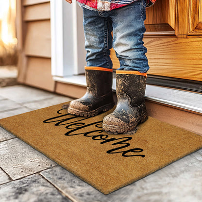 Natural Coir Doormat – Non-Slip, Low-Profile, Durable for Patio, Entryway, 17" x 30"