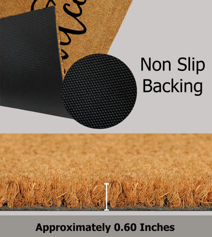 Natural Coir Doormat – Non-Slip, Low-Profile, Durable for Patio, Entryway, 17" x 30"