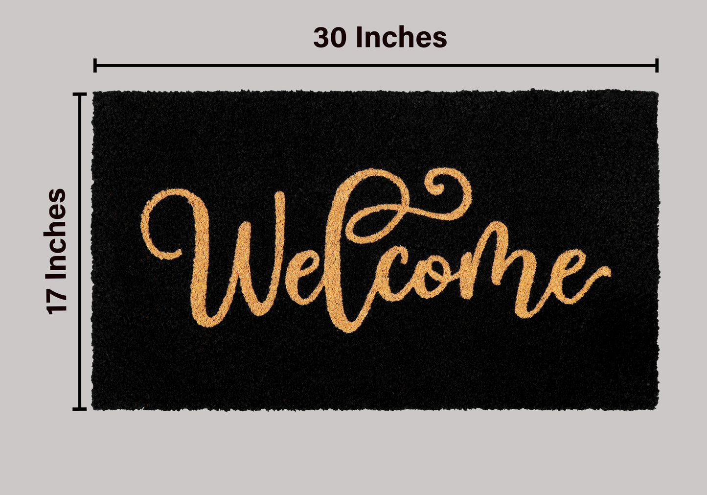 Natural Coir Doormat – Non-Slip, Low-Profile, Durable for Patio, Entryway, 17" x 30"