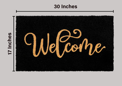 Natural Coir Doormat – Non-Slip, Low-Profile, Durable for Patio, Entryway, 17" x 30"