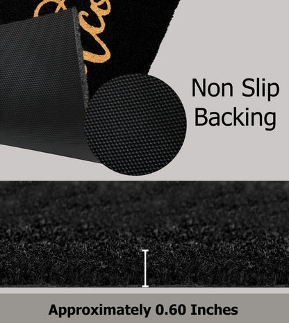 Natural Coir Doormat – Non-Slip, Low-Profile, Durable for Patio, Entryway, 17" x 30"