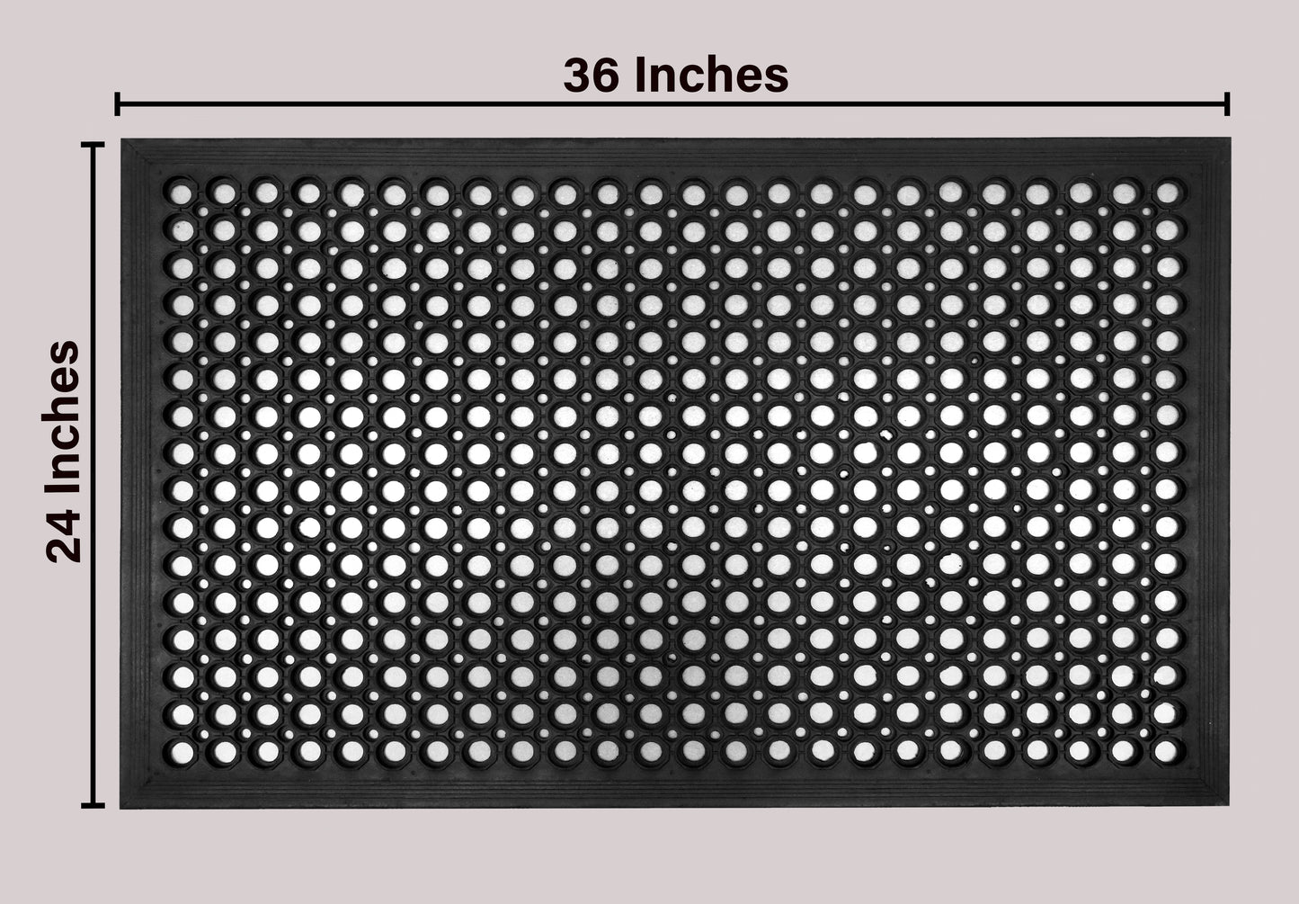 Heavy-Duty Perforated Rubber Mat – Non-Slip Circular Hole Ventilation & Drainage Pad for Industrial, Commercial, Bar, Garage, and Indoor/Outdoor Use