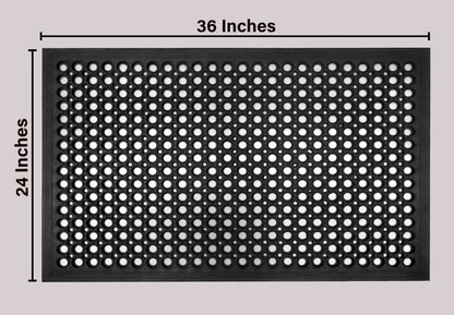 Heavy-Duty Perforated Rubber Mat – Non-Slip Circular Hole Ventilation & Drainage Pad for Industrial, Commercial, Bar, Garage, and Indoor/Outdoor Use