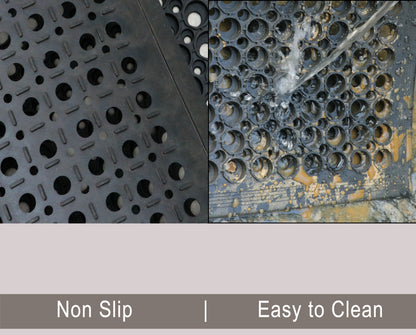 Heavy-Duty Perforated Rubber Mat – Non-Slip Circular Hole Ventilation & Drainage Pad for Industrial, Commercial, Bar, Garage, and Indoor/Outdoor Use