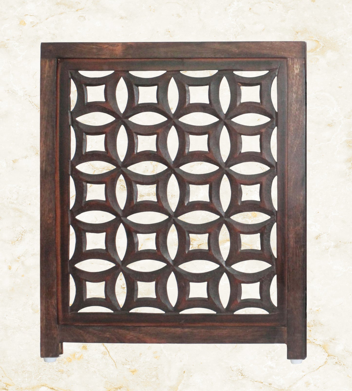 Hand-Carved Wooden Foldable 3 Panels Pet Gate  60" x 24"–  Freestanding, Portable, Fully Assembled – Antique Brown
