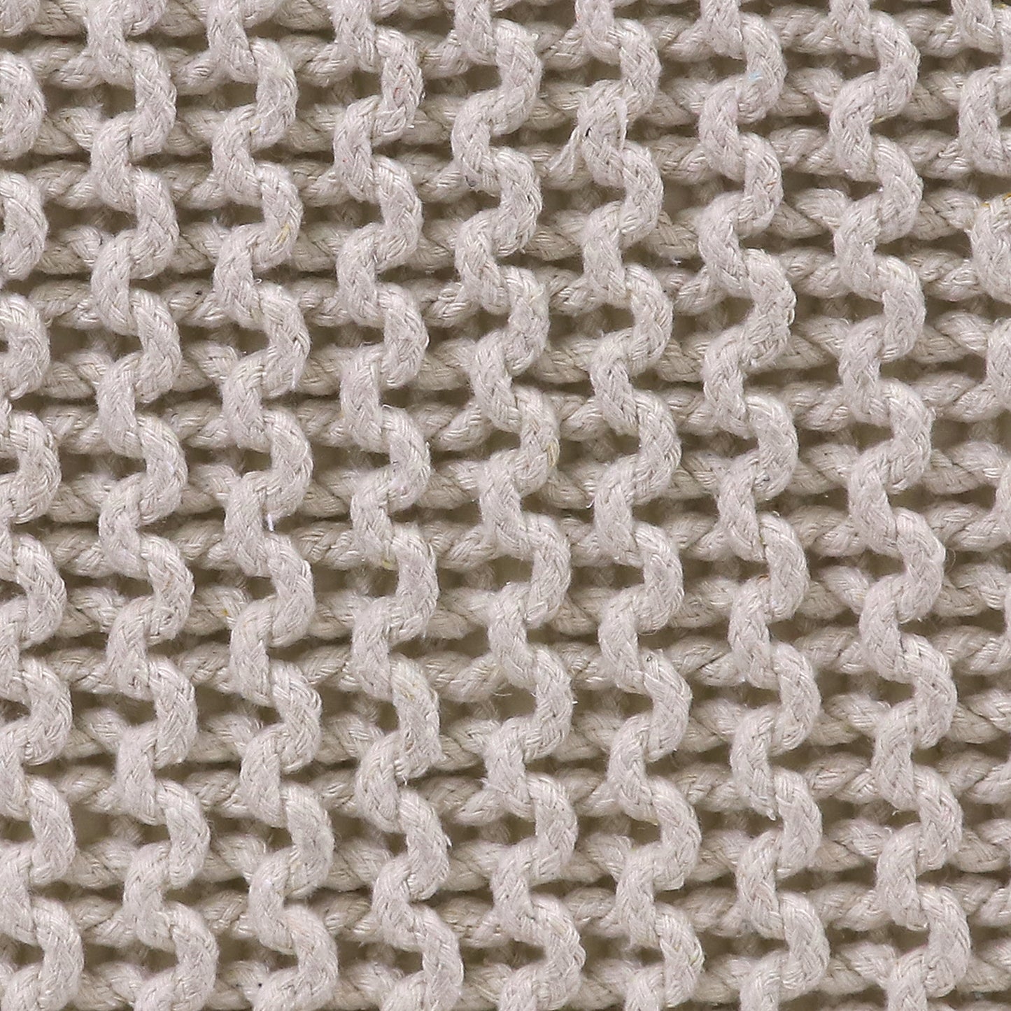 Hand Knitted Cotton Cord Cable Dori Pouf Braided Ottoman 15" x 15" Floor Pouf, Footrest Accent Seat for Living Room, Bedroom & Dorm Décor