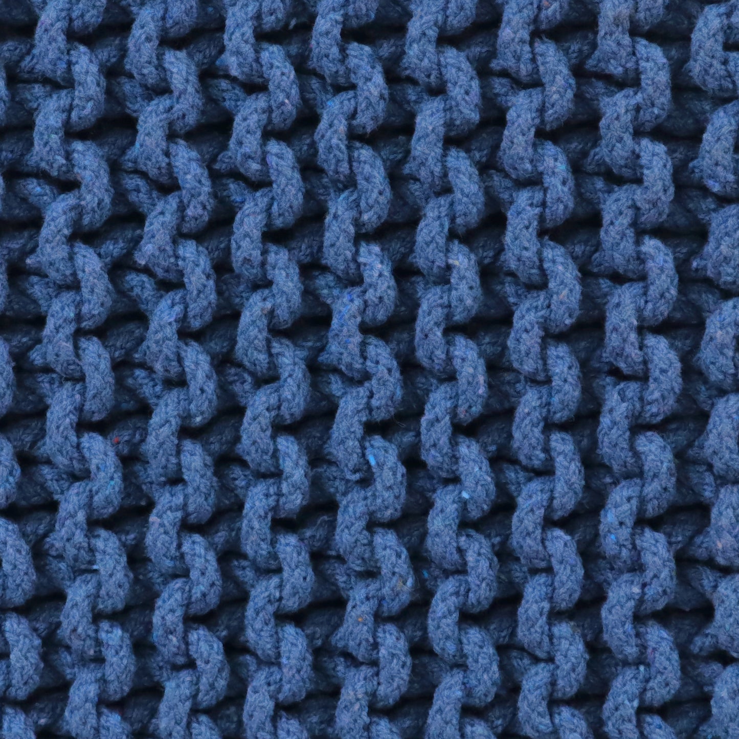 Hand Knitted Cotton Cord Cable Dori Pouf Braided Ottoman 15" x 15" Floor Pouf, Footrest Accent Seat for Living Room, Bedroom & Dorm Décor