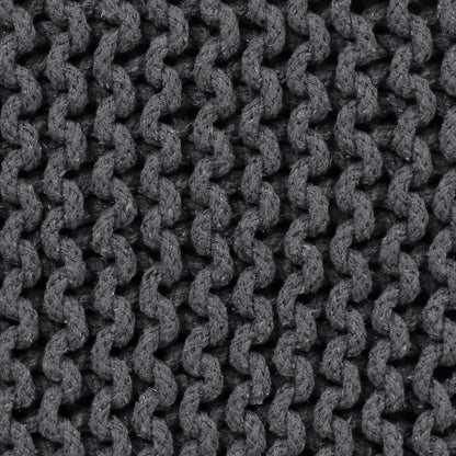 Hand Knitted Cotton Cord Cable Dori Pouf Braided Ottoman 15" x 15" Floor Pouf, Footrest Accent Seat for Living Room, Bedroom & Dorm Décor