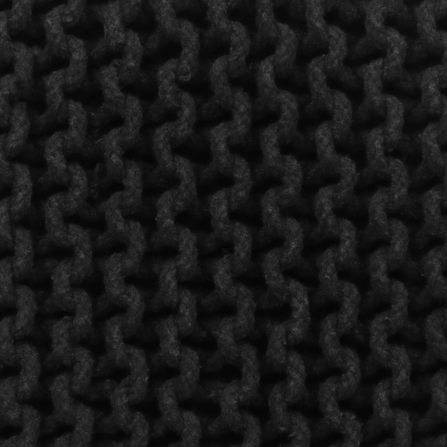 Hand Knitted Cotton Cord Cable Dori Pouf Braided Ottoman 15" x 15" Floor Pouf, Footrest Accent Seat for Living Room, Bedroom & Dorm Décor