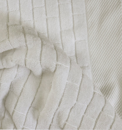 Oversized Waterworks Tile Jacquard 100% Combed Pure Cotton Woven Terry Bath Sheet 35x70 inches Absorbent Everyday Luxury Hotel Spa Guest Bath towel