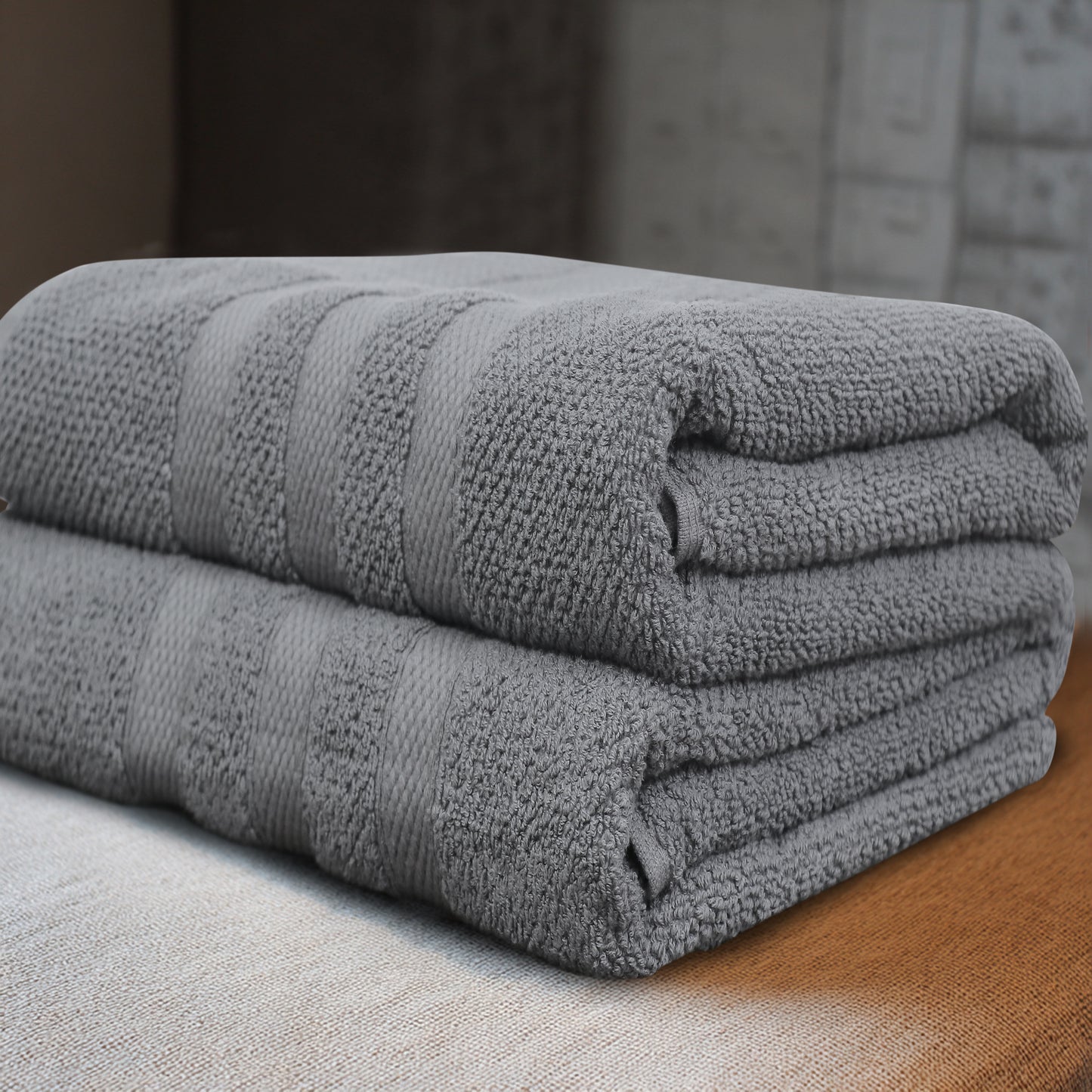 Large Luxury Rice Weave 2 piece Bath Towel Set – 30 x 52 inches 100% Pure Cotton – Textured Premium Soft Absorbent - 600 GSM Spa, Hotel, Guest Towel