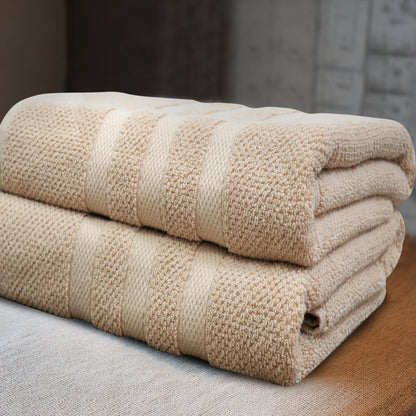 Large Luxury Rice Weave 2 piece Bath Towel Set – 30 x 52 inches 100% Pure Cotton – Textured Premium Soft Absorbent - 600 GSM Spa, Hotel, Guest Towel