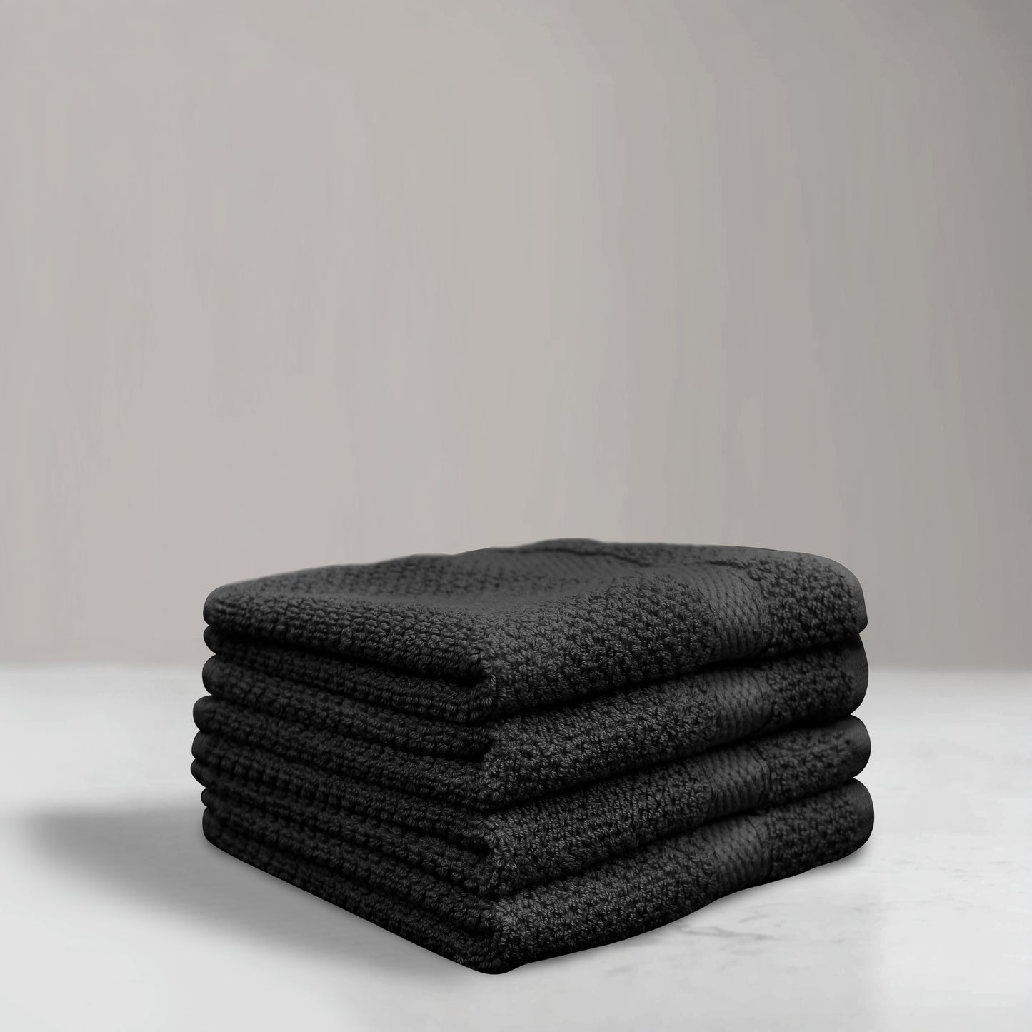 Luxury Rice Weave 4 piece Washcloth Set – 12 x 12 inches 100% Pure Cotton – Textured Premium Soft Absorbent - 600 GSM Spa, Hotel, Guest Towel