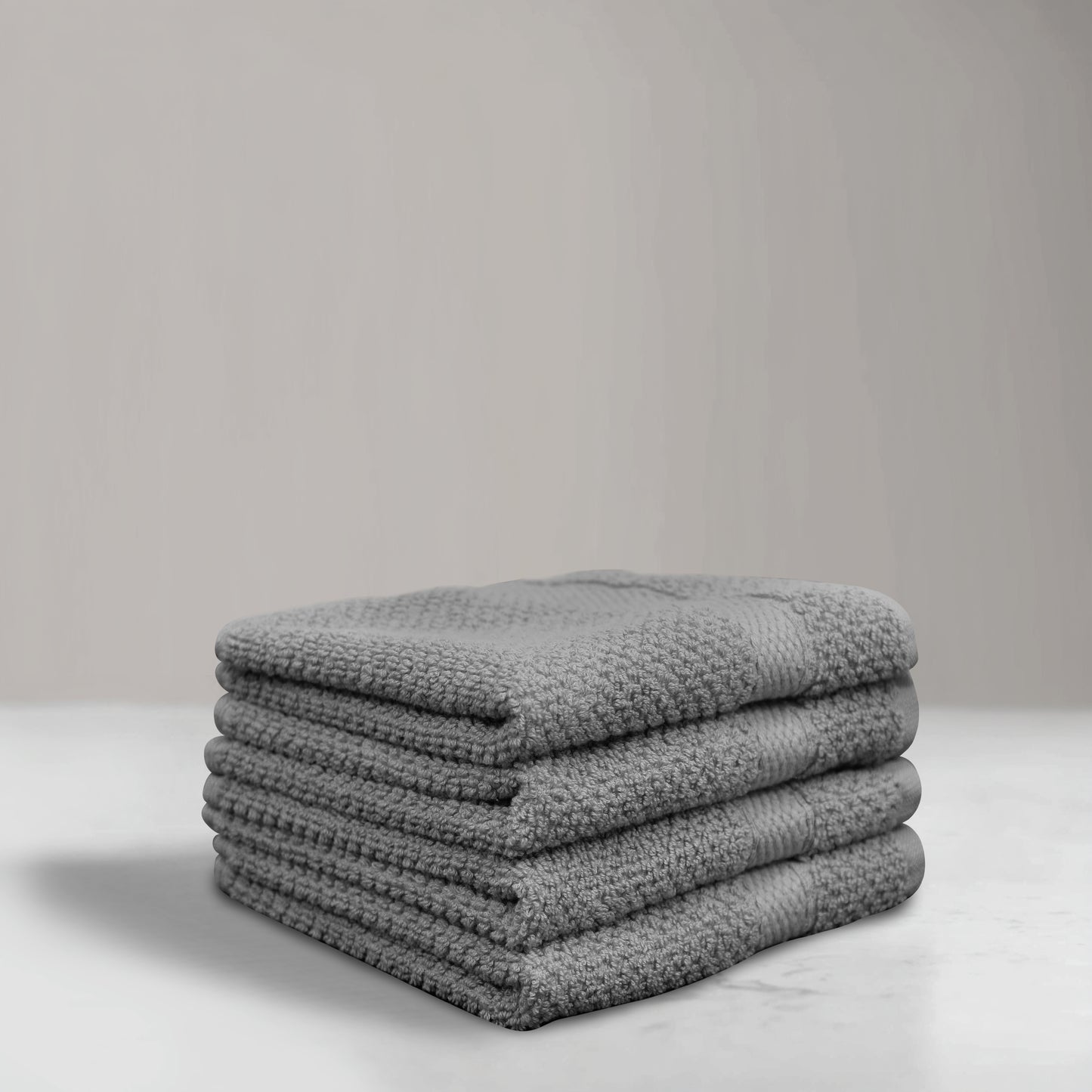 Luxury Rice Weave 4 piece Washcloth Set – 12 x 12 inches 100% Pure Cotton – Textured Premium Soft Absorbent - 600 GSM Spa, Hotel, Guest Towel