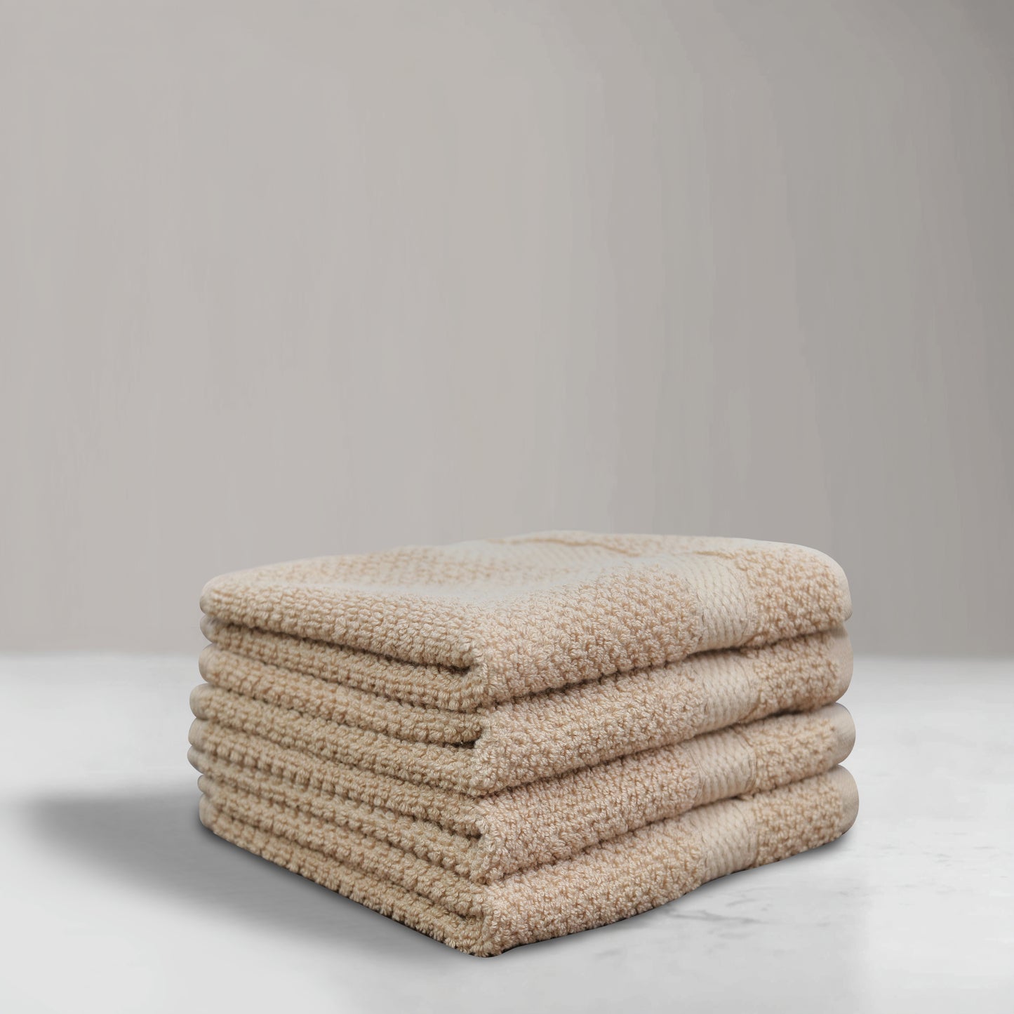Luxury Rice Weave 4 piece Washcloth Set – 12 x 12 inches 100% Pure Cotton – Textured Premium Soft Absorbent - 600 GSM Spa, Hotel, Guest Towel