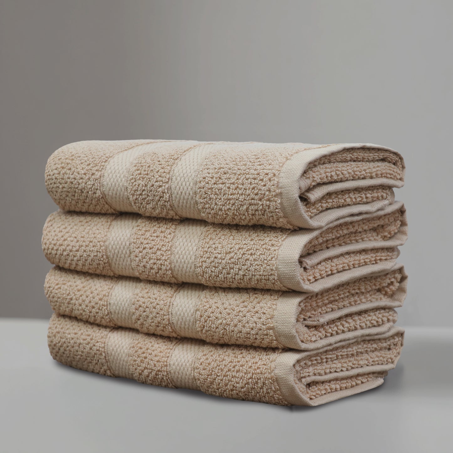 Luxury Rice Weave 4 piece Hand Towel Set – 16 x 26 inches 100% Pure Cotton – Textured Premium Soft Absorbent - 600 GSM Spa, Hotel, Guest Towel