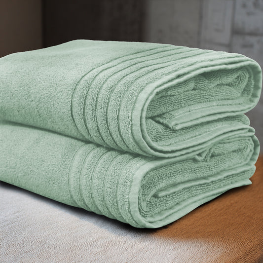 Plush Super Zero Twist 2 piece Bath Towel Set - 30 x 54 inches 100% Pure Cotton 615 GSM Absorbent Quick Dry Everyday Luxury Hotel Spa Travel Bath towel